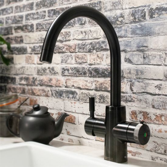 QETTLE Q9208PV Original 4-In-1 Boiling Water Tap 2 Litre Boiler – Black - Round Spout
