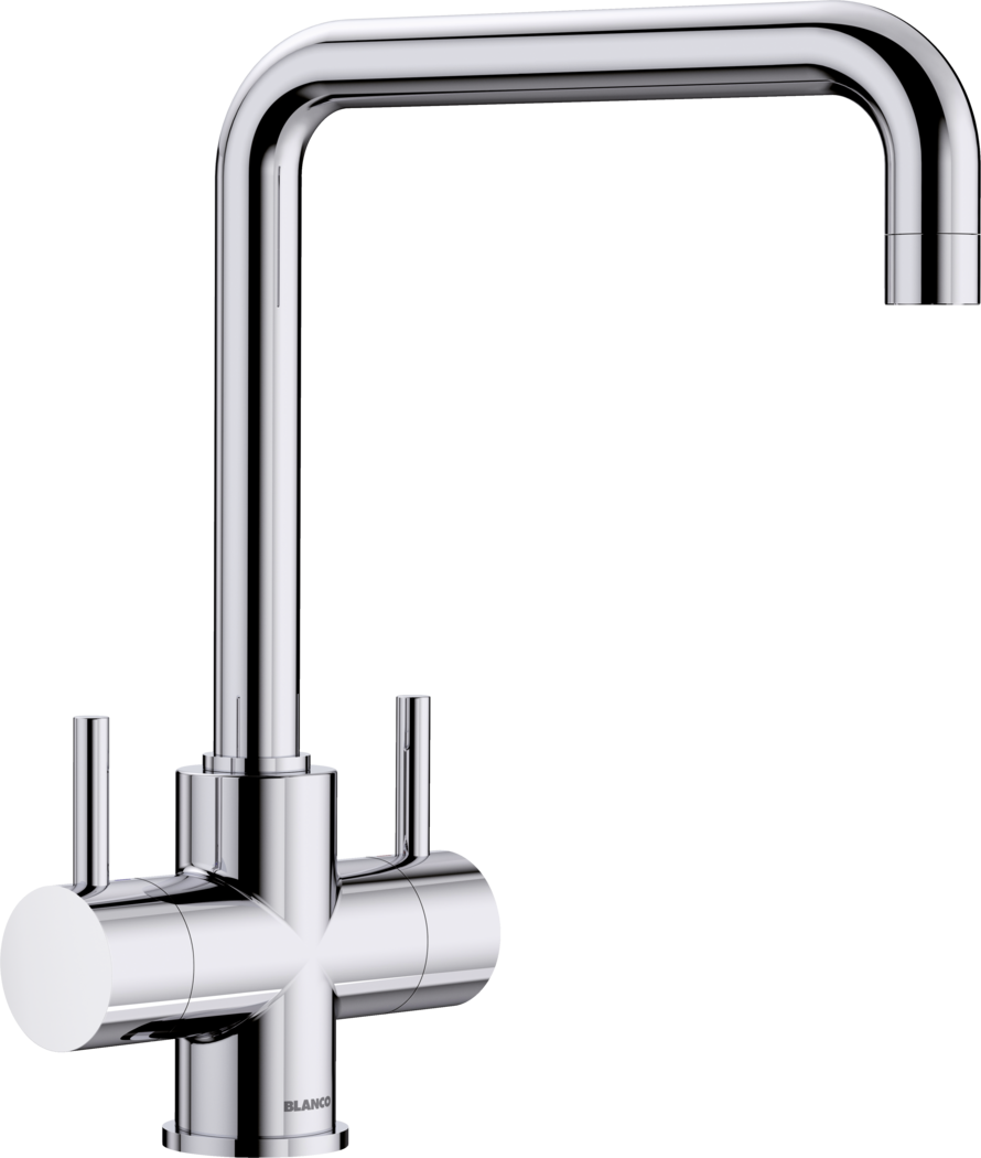 Blanco Jamia 525335 Twin Lever J Shaped Kitchen Tap - Chrome