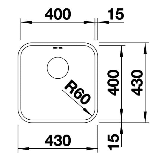 Blanco Supra 400-U 452613 Undermount Kitchen Sink - Stainless Steel