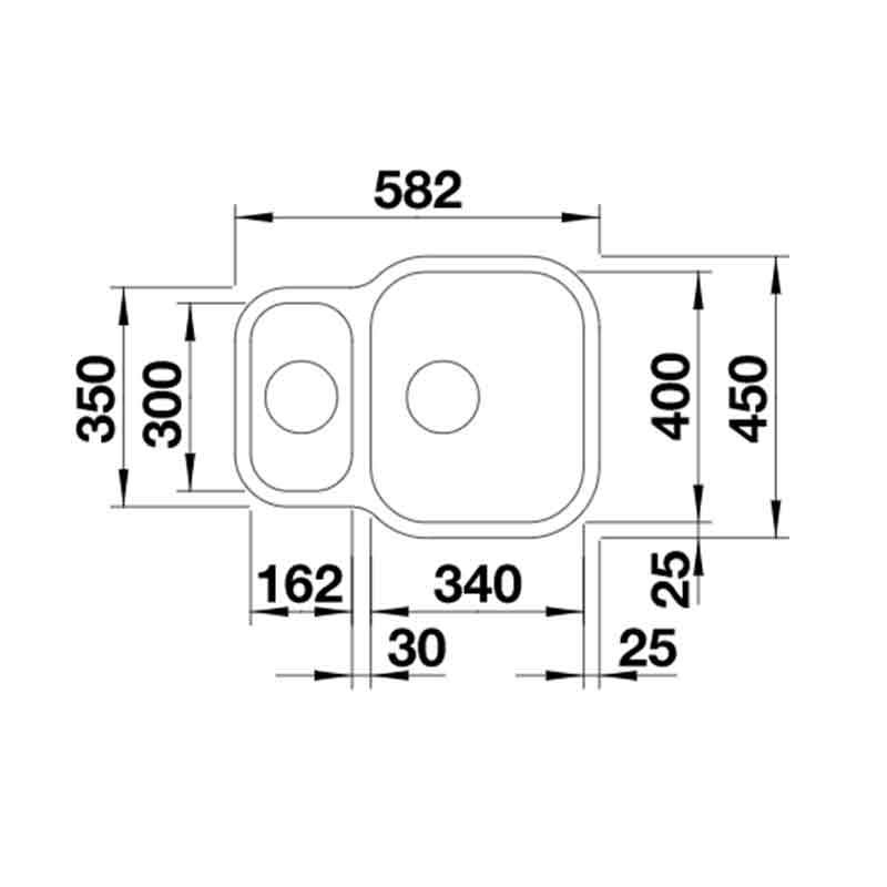 Blanco Essential 530-U 453665 Undermount Kitchen Sink - Stainless Steel