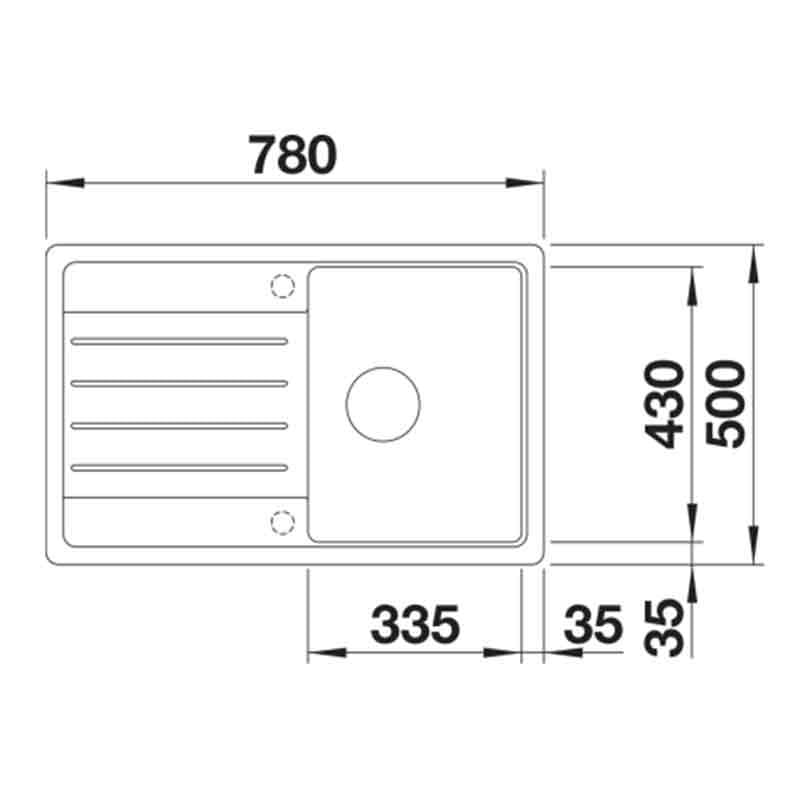 Blanco LEGRA 45 S 522201 1 Bowl Inset Silgranit Inset Kitchen Sink - Anthracite