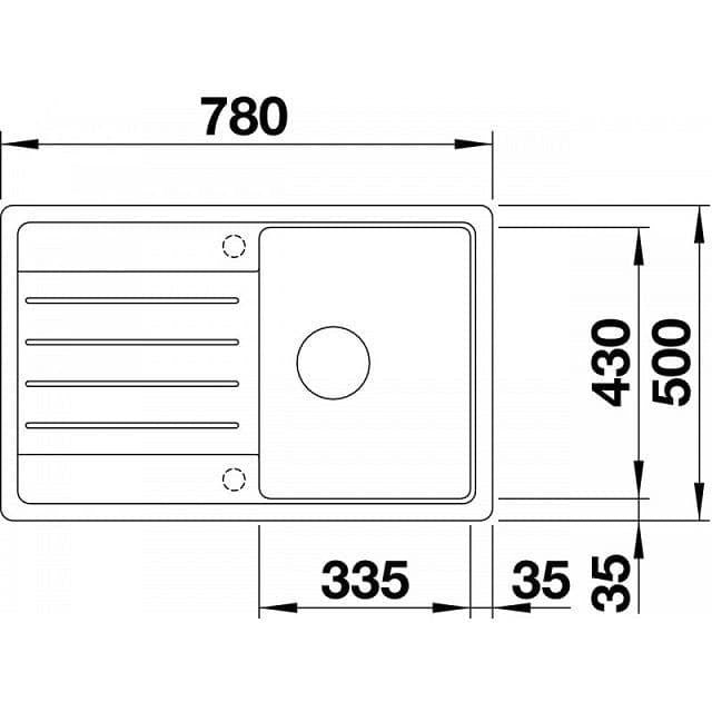 Blanco LEGRA 45 S 522203 1 Bowl Silgranit Inset Kitchen Sink - White
