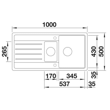 Blanco LEGRA 6 S 527271 2 Bowl Inset Kitchen Sink Silgranit - Volcano Grey