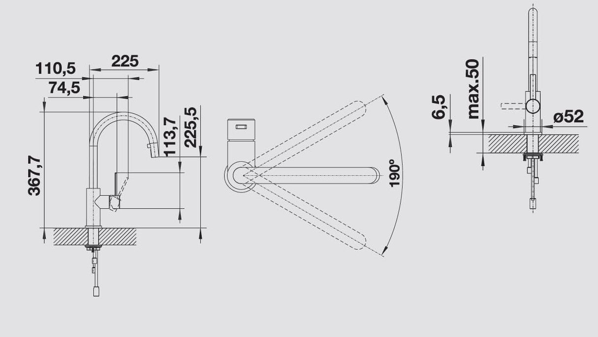 Blanco Candor S 523121 Single Lever Kitchen Mixer Tap with Pull out Spray Hose - Brushed Stainless Steel
