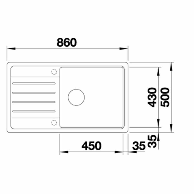 Blanco LEGRA XL 6 S 523326 1 Bowl Inset Kitchen Sink Silgranit - Anthracite