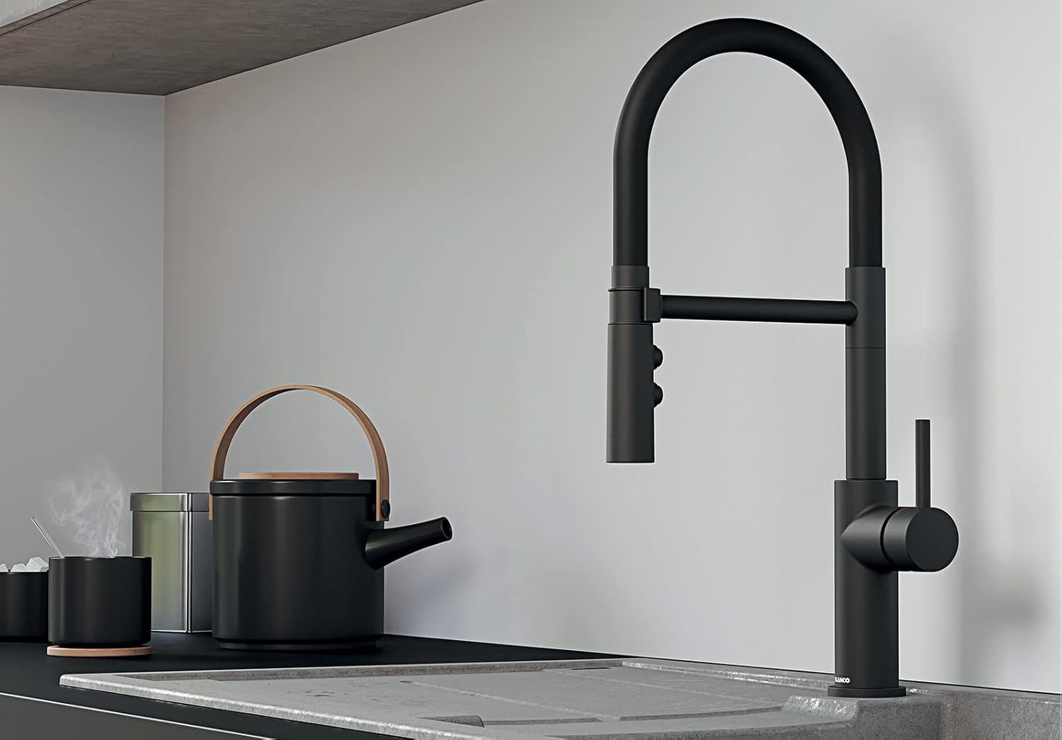 Blanco CATRIS-S 525793 Flexo Pull Out Kitchen Tap with Rubber Hose - Matte Black