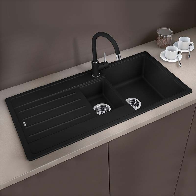 Blanco LEGRA 6 S 526086 2 Bowl Inset Kitchen Sink Silgranit - Black