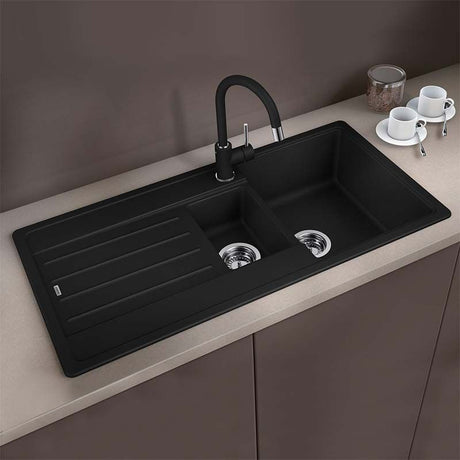Blanco LEGRA 6 S 526086 2 Bowl Inset Kitchen Sink Silgranit - Black