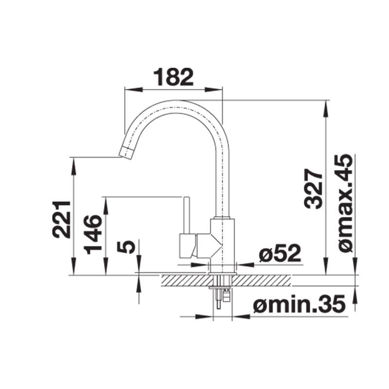 Blanco MIDA 526143 Eco Flow Regulated Kitchen Mixer Tap - Chrome
