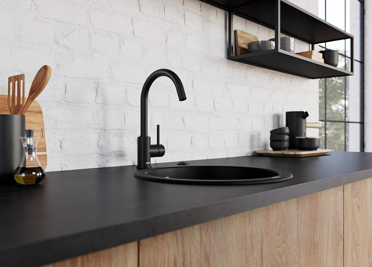 Blanco MIDA 526649 Single Lever Swivel Spout Kitchen Mixer Tap - Matte Black