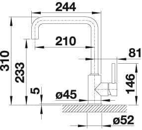 Blanco MILI 526665 Eco Flow Regulated Kitchen Mixer Tap - Matte Black