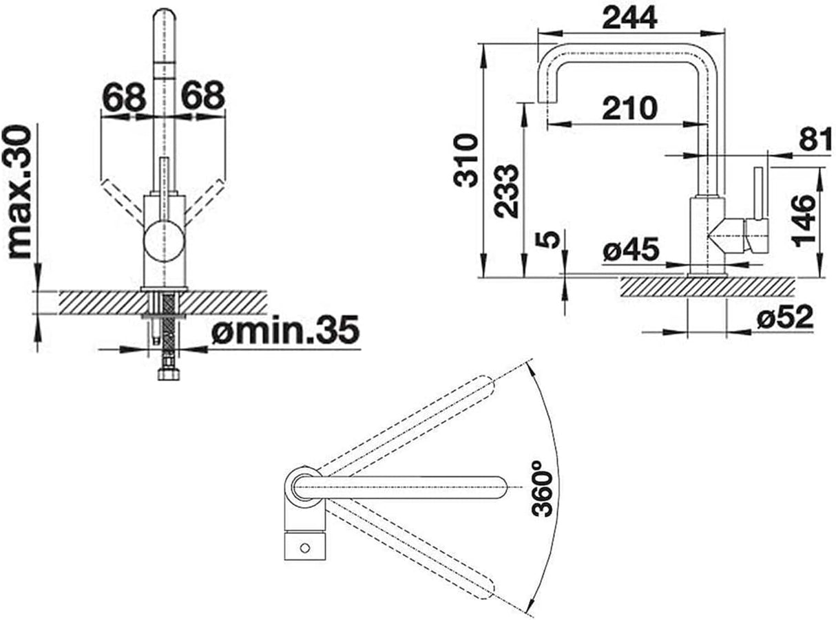 Blanco MILI 526665 Eco Flow Regulated Kitchen Mixer Tap - Matte Black