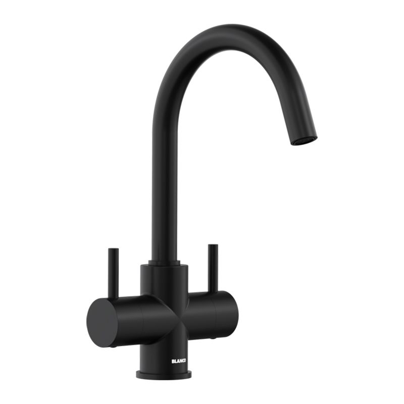 Blanco CAMIA 526669 Twin Lever High Spout Kitchen Mixer Tap - Matte Black