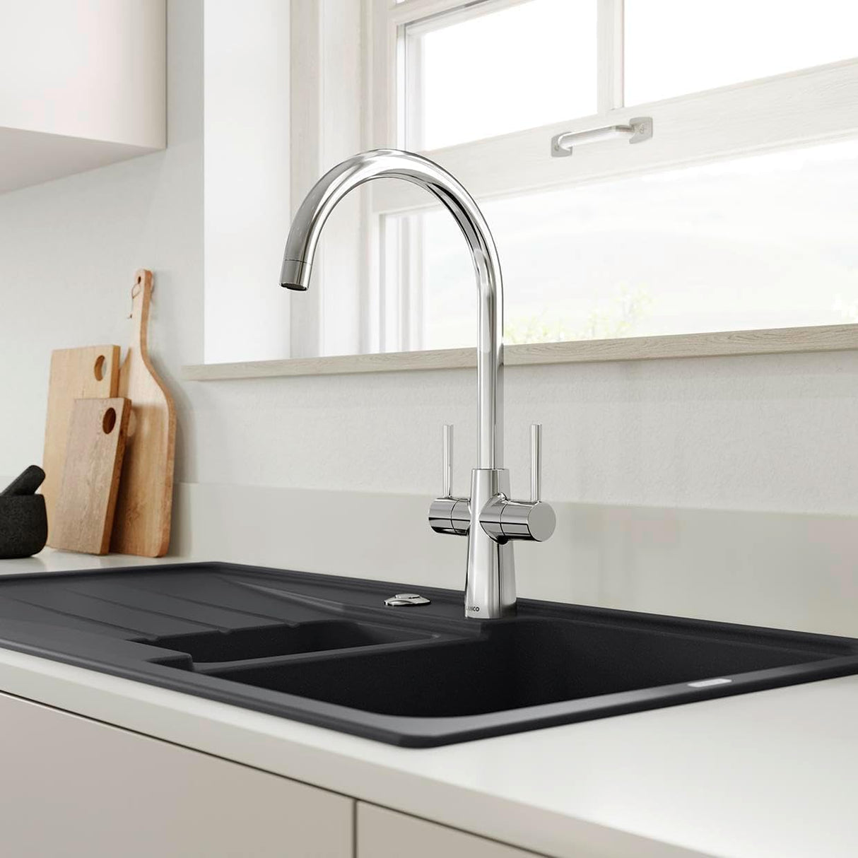 Blanco Max II 526677 Twin Lever Monobloc Mixer tap - Chrome