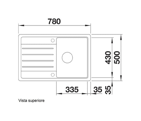 Blanco LEGRA 45 S 527268 1 Bowl Silgranit Inset Kitchen Sink - Volcano Grey