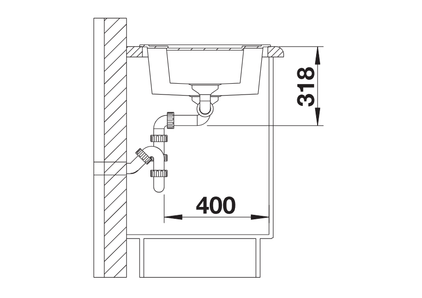 Blanco Metra 6 - 525922 - Silgranit 1.5 Bowl (No Drainer) Reversible Inset Sink - Black