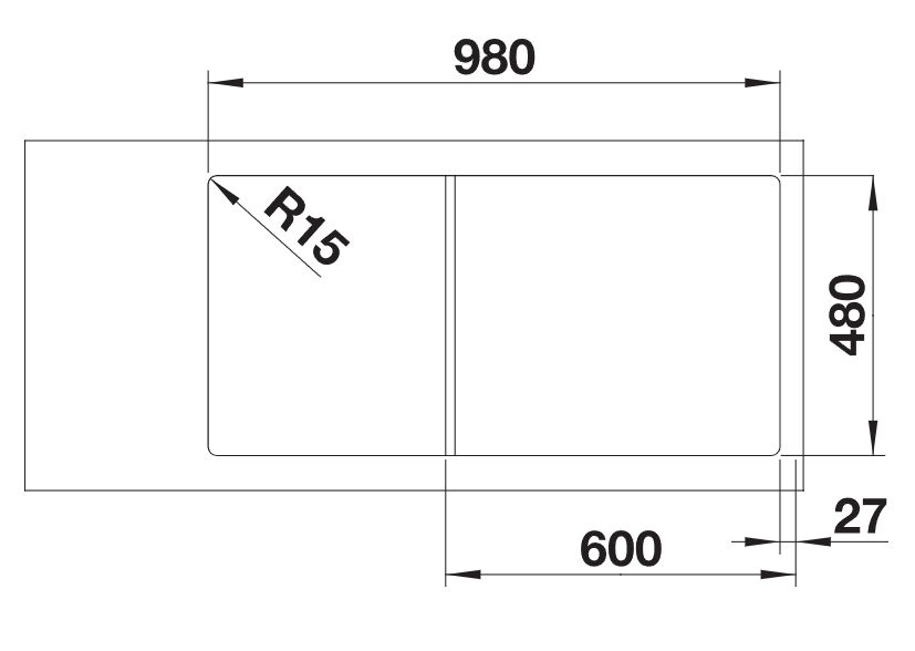Blanco Lemis XL 6 S-IF - 454730 - Single Bowl Reversible Inset Kitchen Sink - Stainless Steel