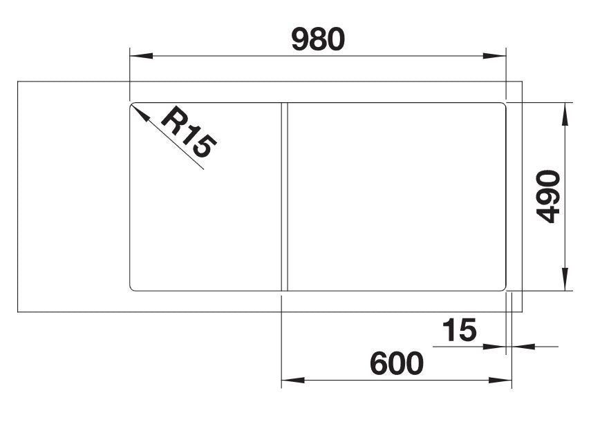 Blanco Axia III XL 6 S Reversible - 523510 - Silgranit 1.0 Bowl Inset Sink - Anthracite
