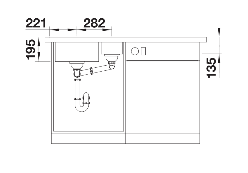 Blanco Divon II 6 S-IF LH - 521661 - 1.5 Bowl Inset Kitchen Sink - Stainless Steel
