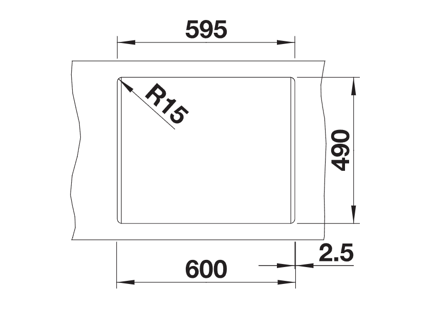 Blanco Naya 6 with Tap Ledge - 519638 - Silgranit 1.0 Bowl Inset Sink - Anthracite