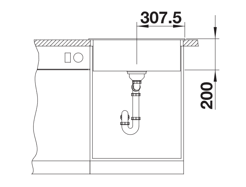 Blanco Naya 6 with Tap Ledge - 519638 - Silgranit 1.0 Bowl Inset Sink - Anthracite