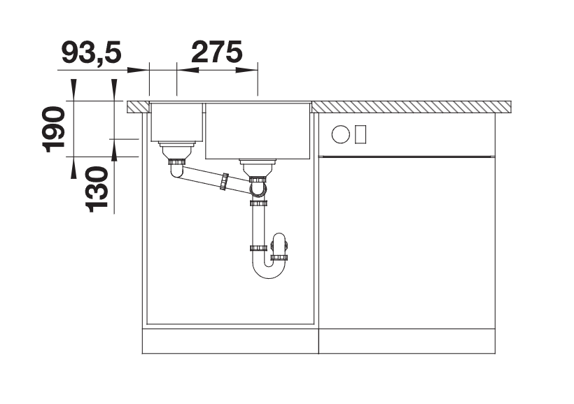 Blanco Subline 340/160-U LH - 523548 - Undermount Sink Silgranit - Anthracite