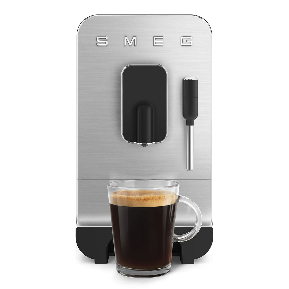 Smeg BCC12BLMUK Collezione Bean To Cup Coffee Machine with Steam Wand, Matte Black Espresso Automatic Coffee Machine with Milk Frother - Lux Appliances