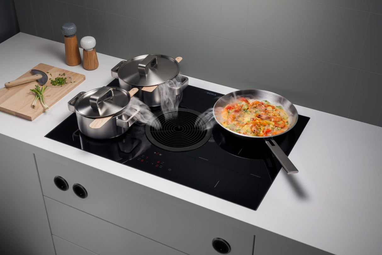 Bora BHU 76cm Basic Hyper Ceramic Cooktop with Integrated Cooktop Extractor - Recirculation
