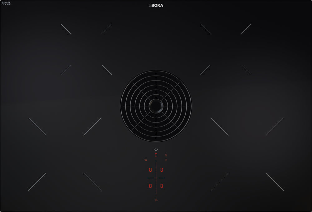 BORA Pure PURU 80cm Wide Black Venting Induction Hob – Recirculating