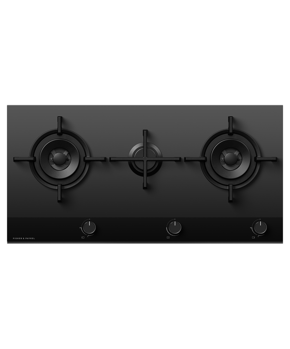Fisher & Paykel CG903DNGGB4 90cm Series 9 3 Burner Gas Hob Natural Gas - Black