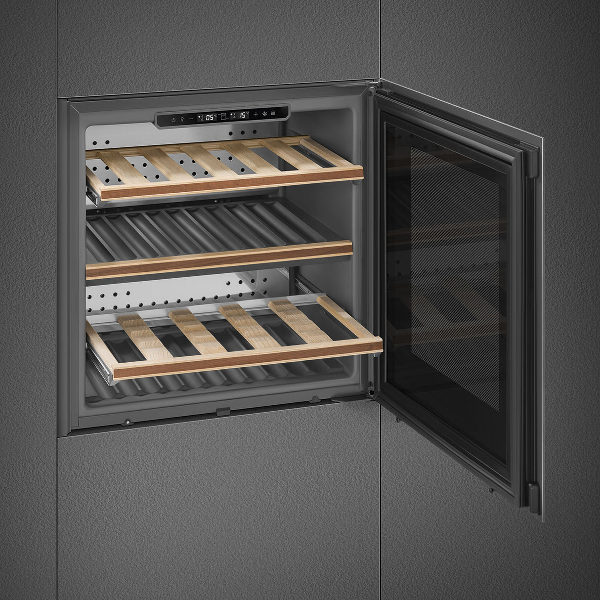 Smeg Linea CVI129B3 Built-In Wine Cooler - Black