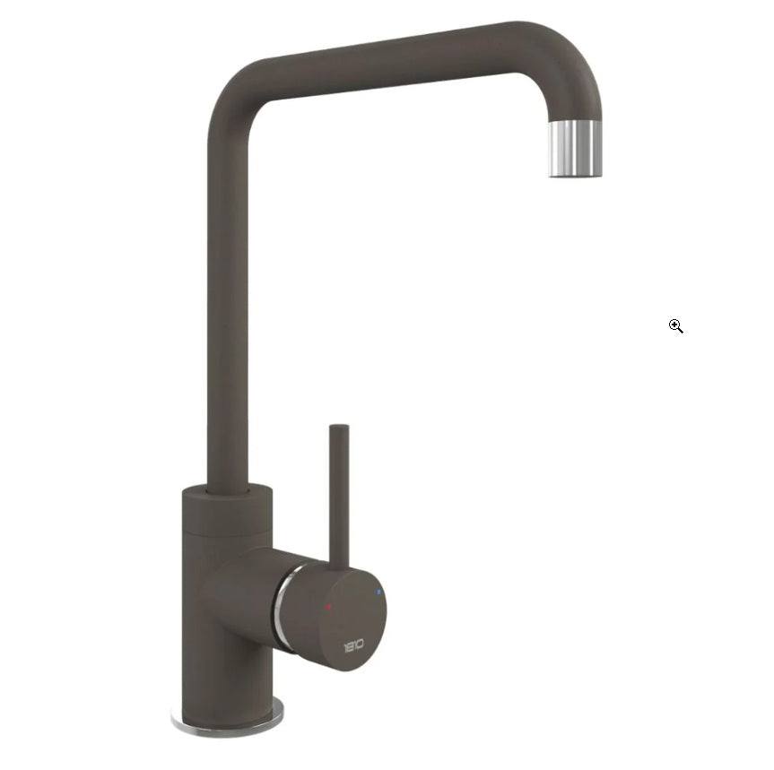 1810 CAS/01/CH/S/GCR - Purquartz Cascata Chrome Square Spout - Dark Grey