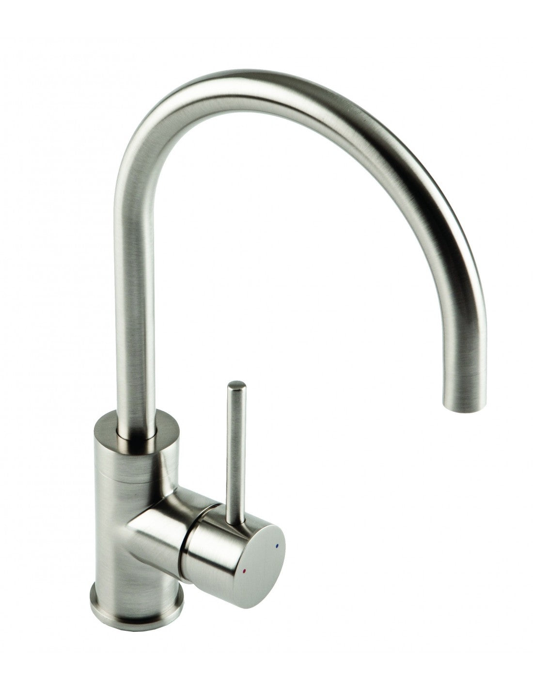 1810 COU/02/BS Courbe Kitchen Tap Curved Spout Single Lever - Brushed Steel