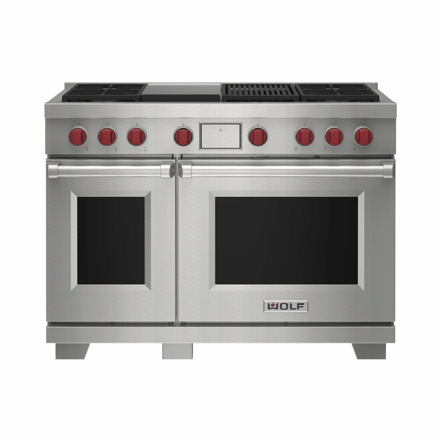 Wolf DF48450CG/S/P Dual Fuel Range - 4 Burners - Infrared Charbroiler & Infrared Griddle
