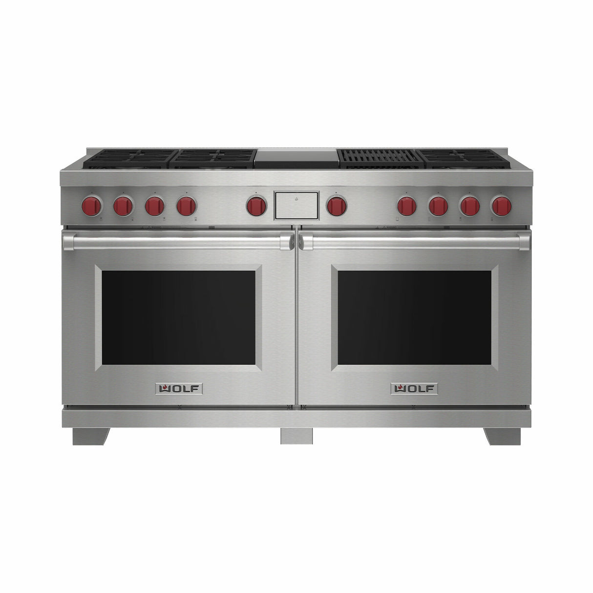 Wolf DF60650CG/S/P 60" Dual Fuel Range - 6 Burners - Infrared Charbroiler & Infrared Griddle