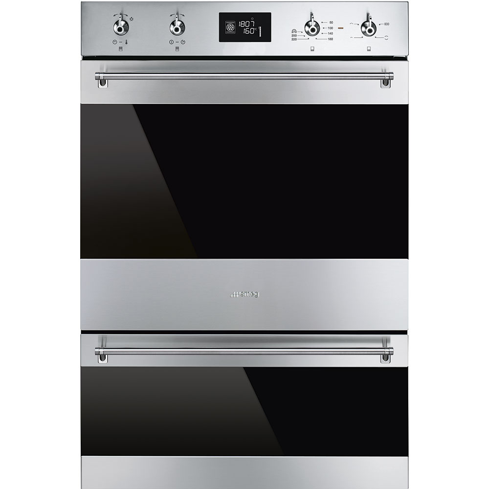 Smeg Classic DOSF6390X 70L/35 LL Built-In Electric Double Oven - Stainless Steel - Dark Glass - A Rated