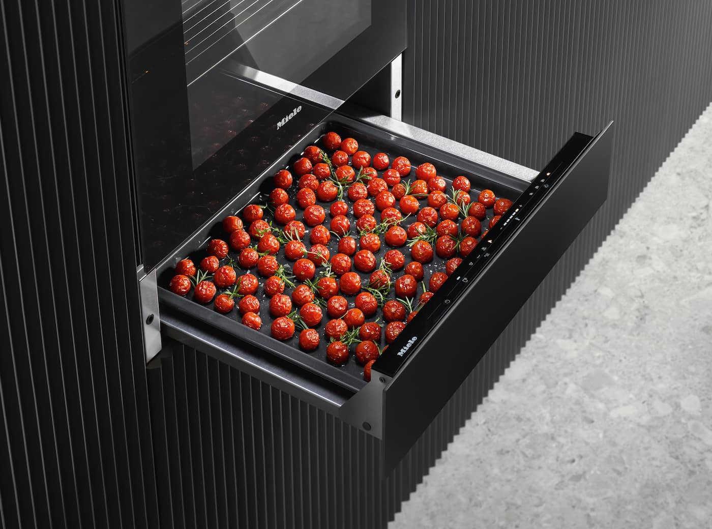 Miele Pureline ESW7010-OBBL14cm High Built-In Warming Drawer - Obsidian Black