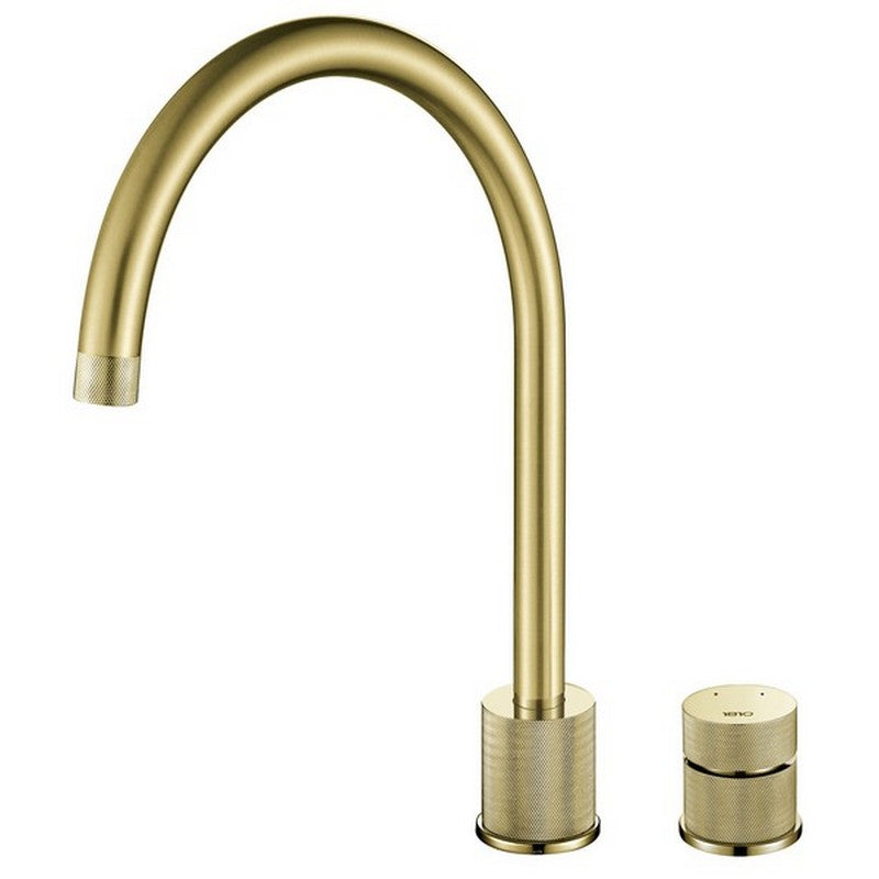 1810 Finire Knurled Two Hole Tap - FIN/08/BGB - Brushed Gold Brass