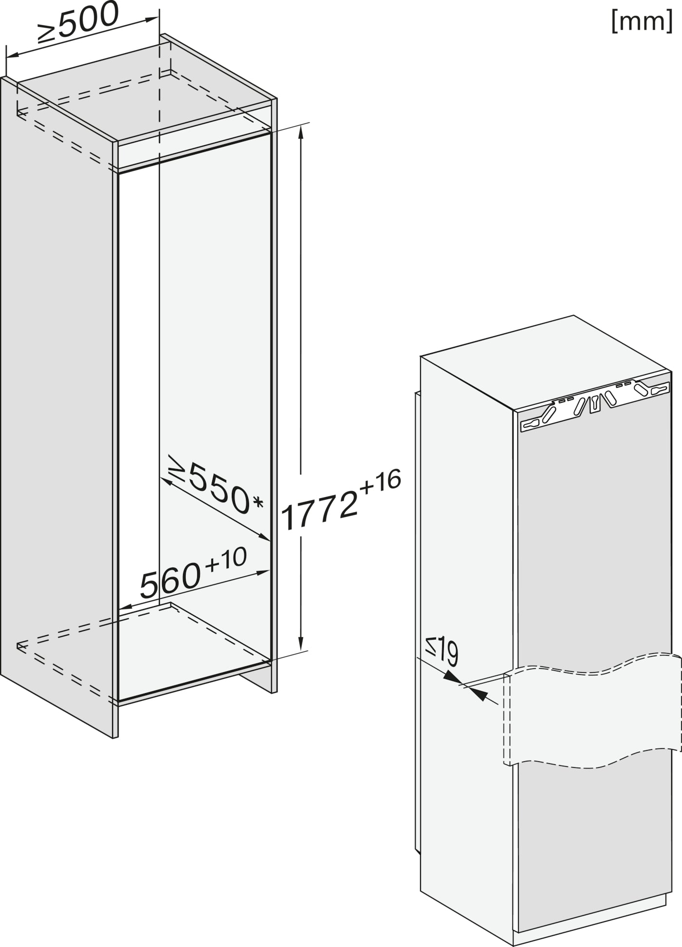Miele FNS7740D Fully Integrated Freezer – Fixed Hinge