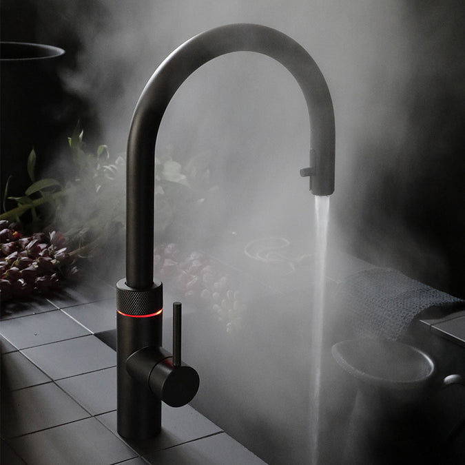 Quooker FXRBLKCOMBI Flex Pull Out Hose Tap with Combi 2.2-EQ B tank Boiling Water Tank - Black