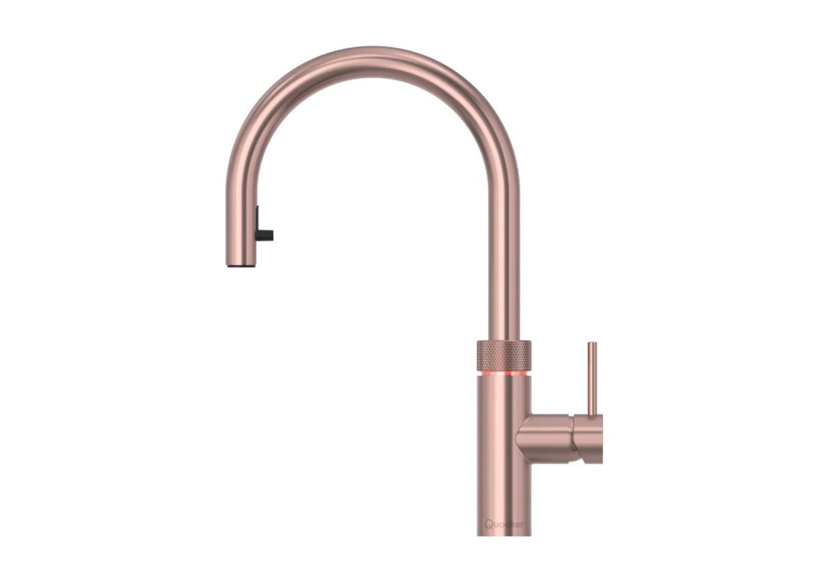 Quooker FXRRCOCOMBI Flex Pull Out Hose Tap with Combi 2.2-EQ B tank Boiling Water Tank - Rose Copper