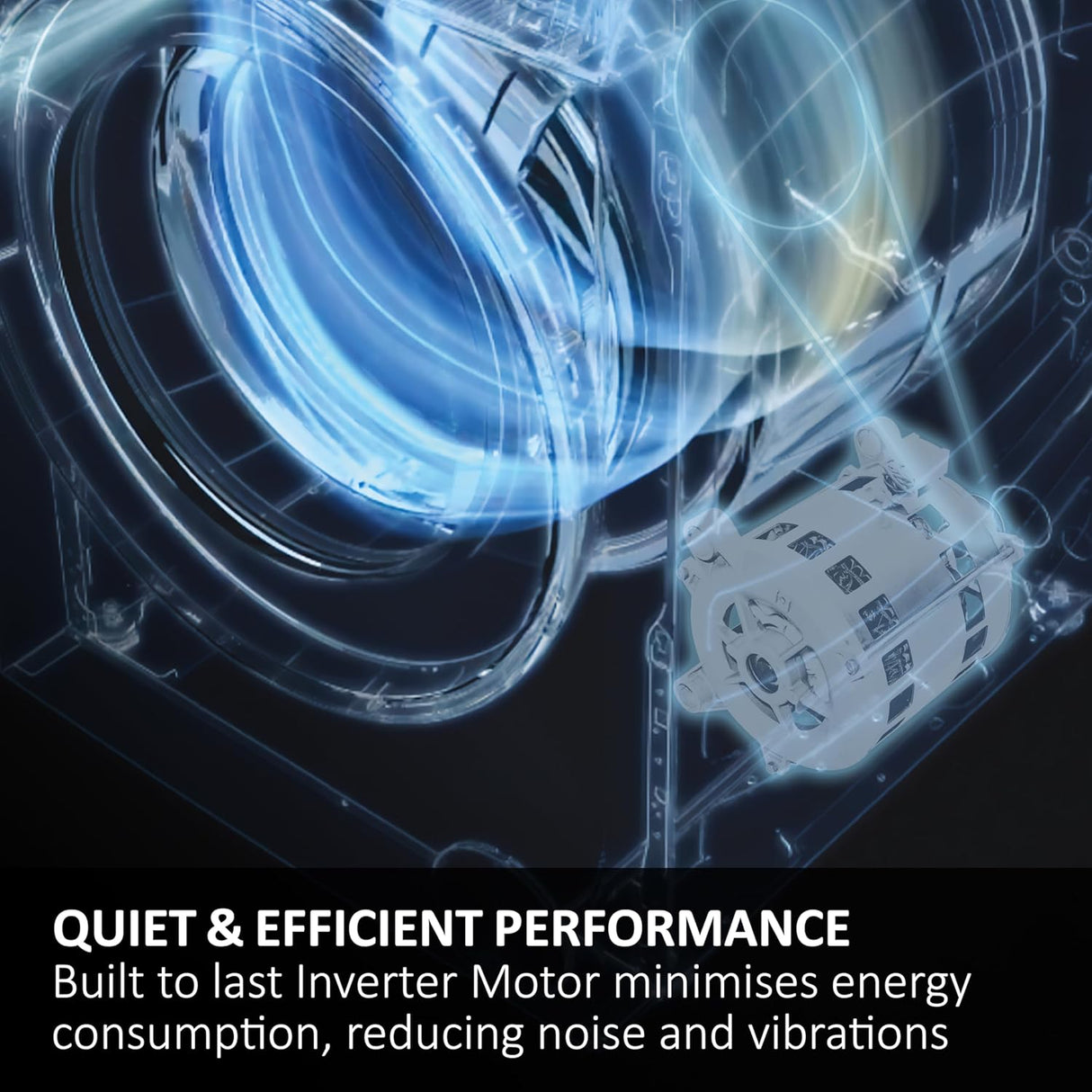 Haier HWQ90B416FWB-UK 9kg Integrated Washing Machine - A Rated - White & Black