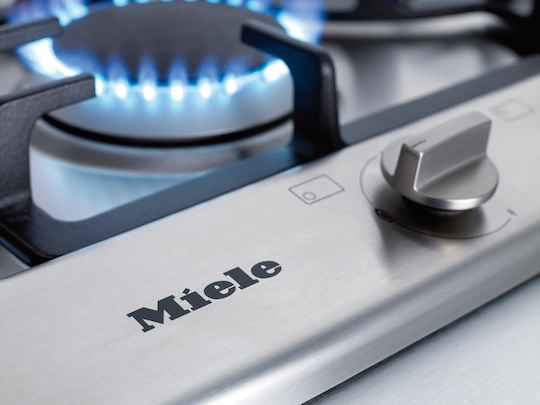 Miele KM2010 65cm Wide Gas Hob - Stainless Steel