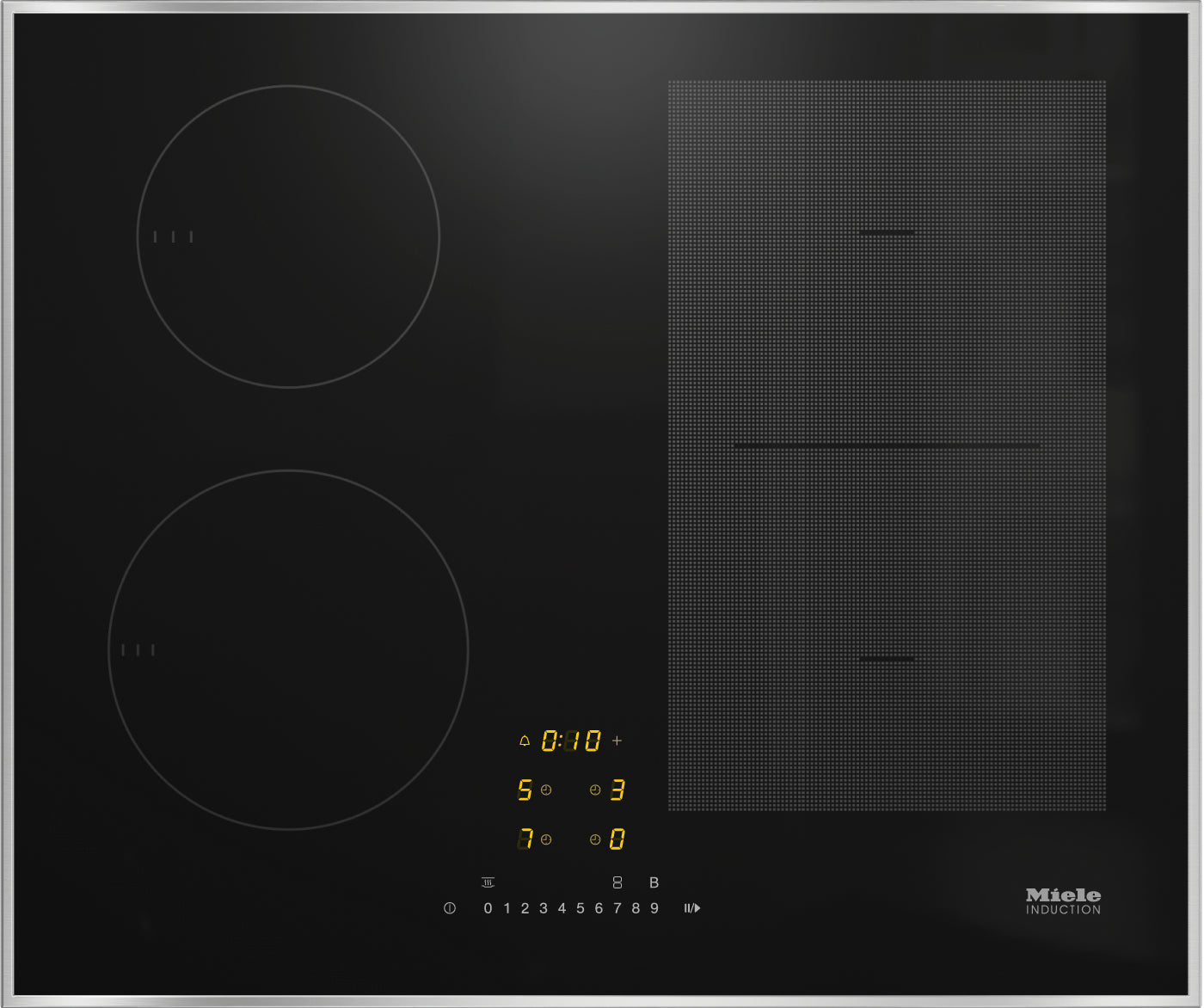 Miele KM7464FR 60cm Wide Induction Hob - Black/Stainless Steel Trim
