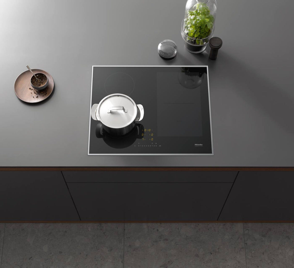 Miele KM7464FR 60cm Wide Induction Hob - Black/Stainless Steel Trim