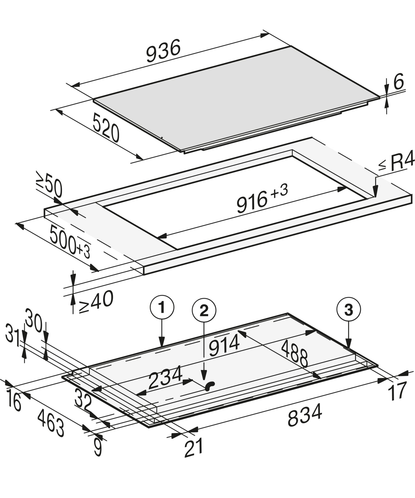 Miele KM7999FL 90cm Wide Induction Hob - Black