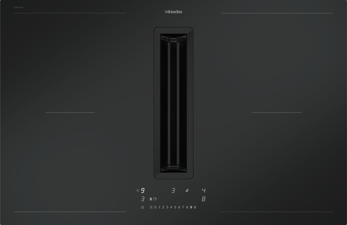 Miele Matt Finish KMDA7876FL-A 80cm Wide Venting Induction Hob – Externally Ducted - Matte Black