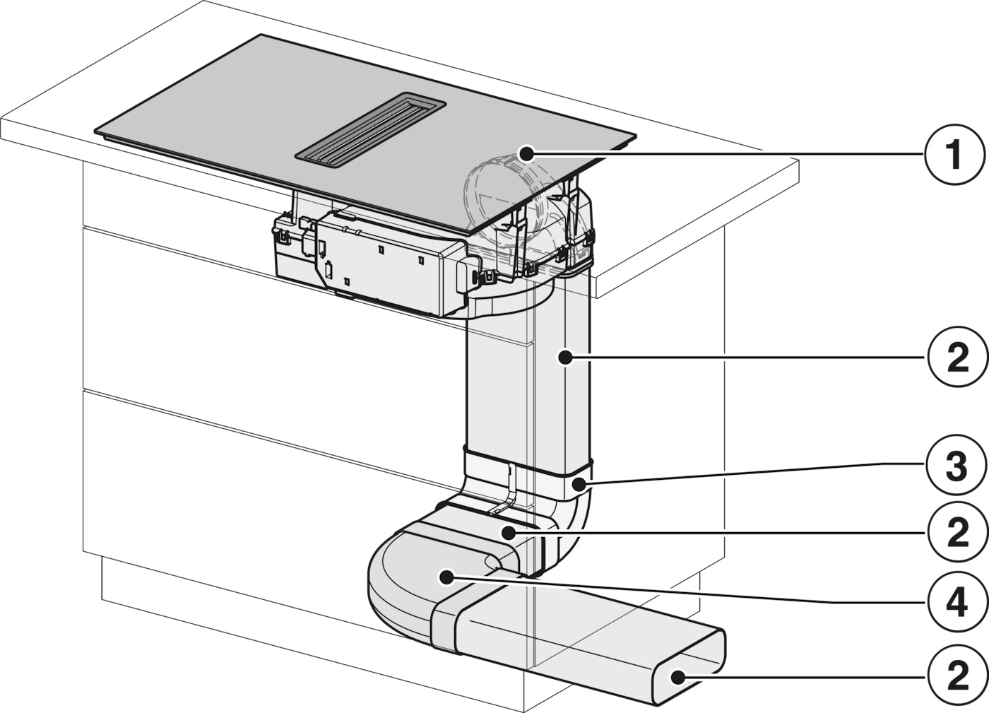 Miele Matt Finish KMDA7876FL-A 80cm Wide Venting Induction Hob – Externally Ducted - Matte Black