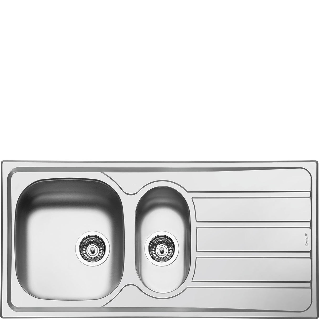 Smeg LYP102FR2 100 cm Omni 1 + 1/2 Bowl Reversible Ultra-low profile Sink, Pre-polished Stainless steel - Lux Appliances