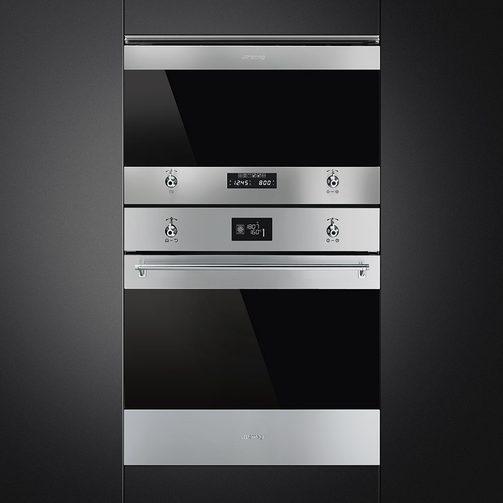 Smeg MP322X1 22 l Built-in Microwave with grill in Stainless steel - Lux Appliances